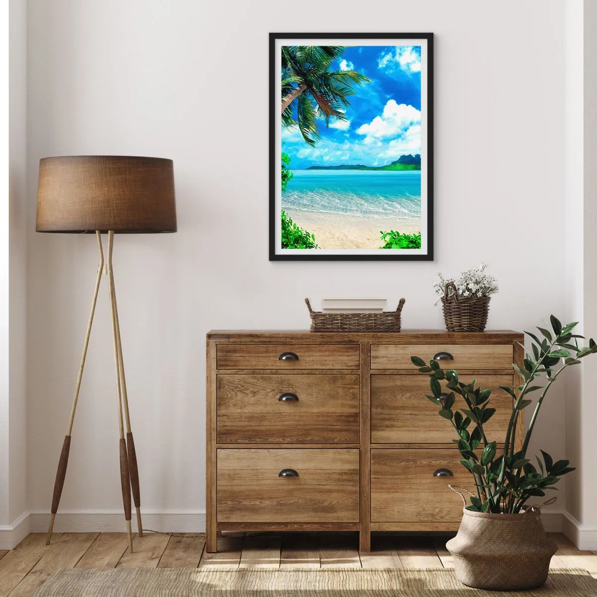 Poster in een zwarte lijst - Het azuur van de tropen - 61x91 cm