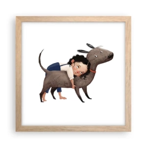 Een poster in een licht eiken lijst - Beste vrienden - 30x30 cm