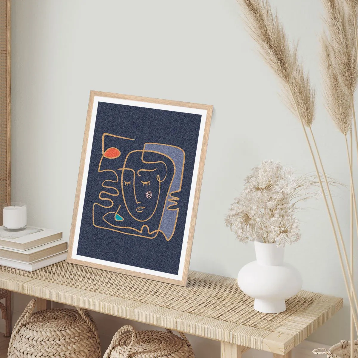 Een poster in een licht eiken lijst - In nadenken - 61x91 cm