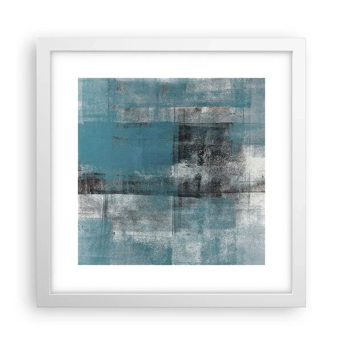 Poster in een witte lijst - Water en lucht - 30x30 cm