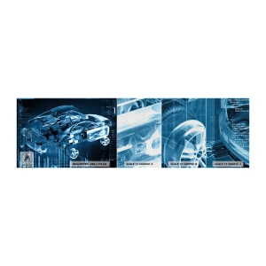 Fotobehang Monster Premium Canvas - Technische anatomie - Automobiel, Auto, Concept - 100x30 cm