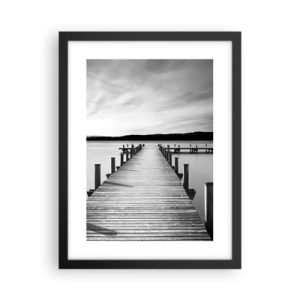 Poster in een zwarte lijst - Bij de waterput - vrede - 30x40 cm