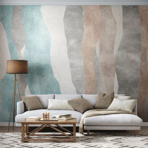 Fotobehang Premium Canvas - Een studie van nabijheid - Pastel, Minimalistisch, Lijnen - 250x175 cm