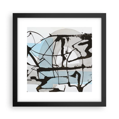 Poster in een zwarte lijst - Toch blauw - 30x30 cm