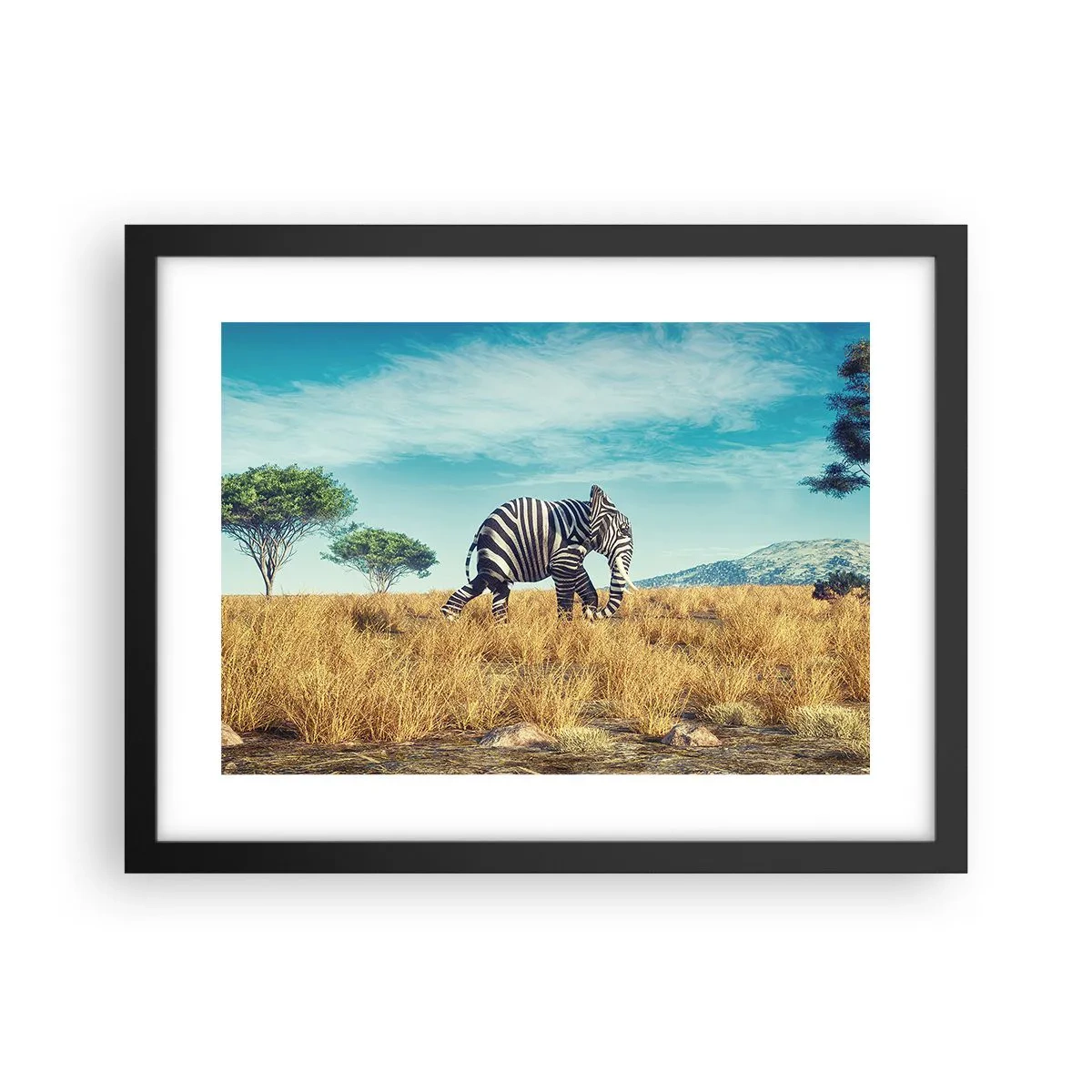 Poster in een zwarte lijst - Grijs is niet meer in de mode - 40x30 cm