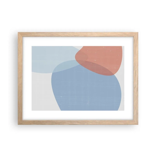 Een poster in een licht eiken lijst - Pastelkleurige relaties - 40x30 cm