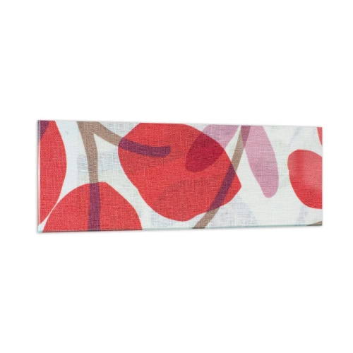 Schilderen op glas - Bloemstuk in roze - 90x30 cm