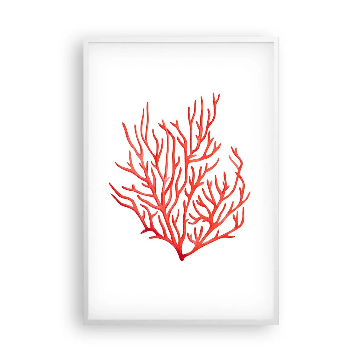 Poster in een witte lijst - Koraal filigraan - 61x91 cm