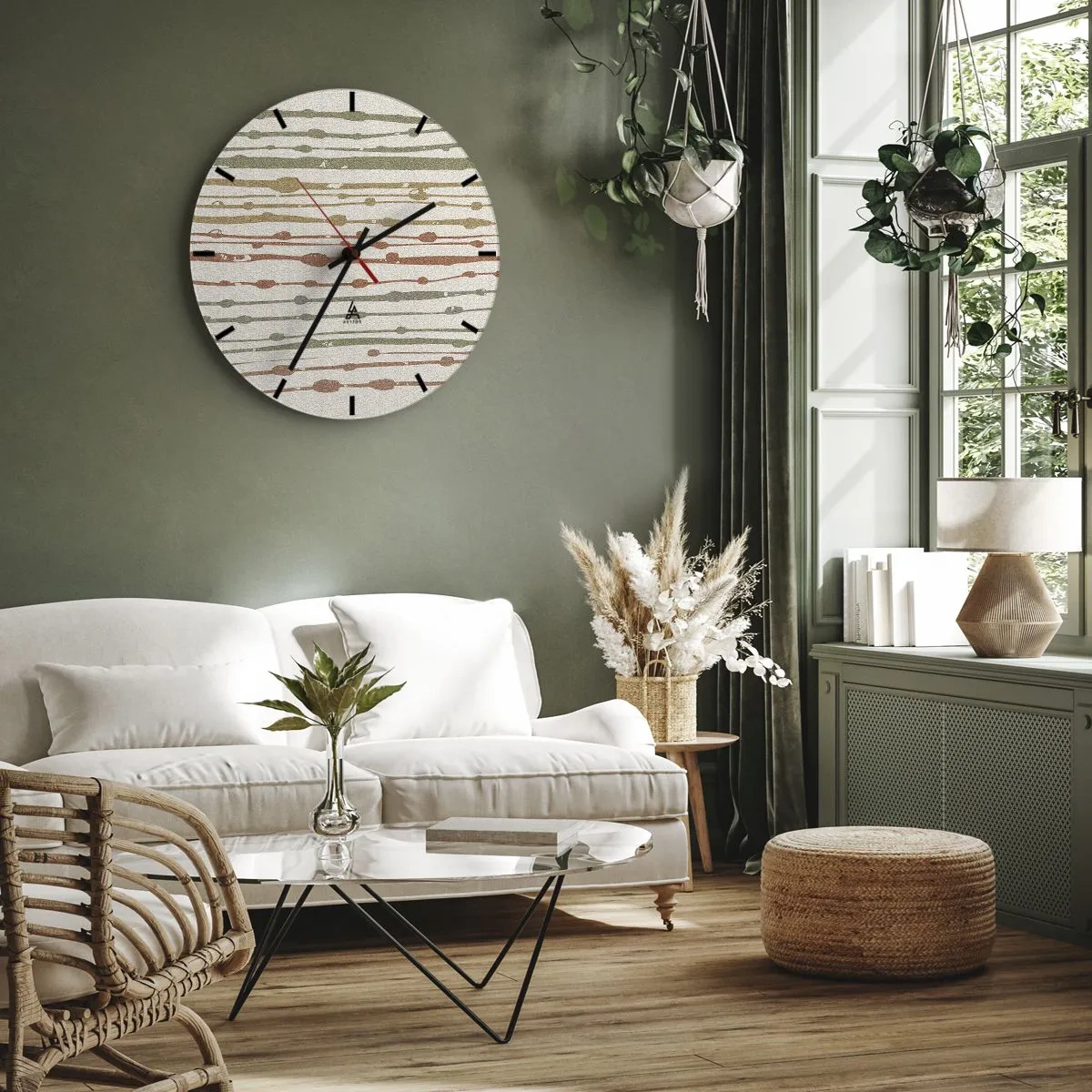 Wandklok - Klok - Muzieknotatie van kleuren - 30x30 cm