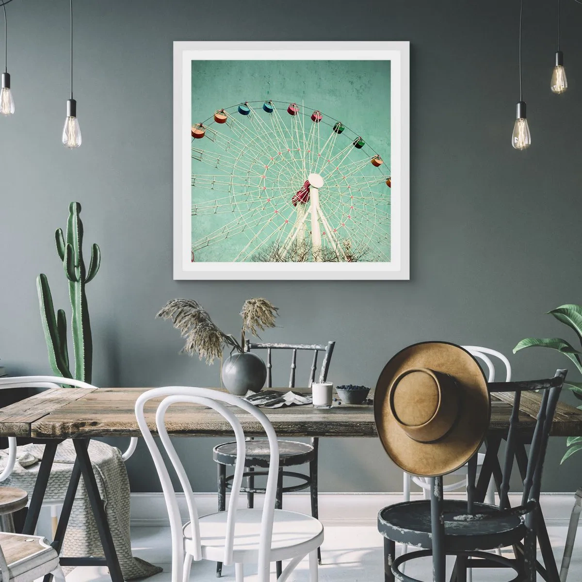 Poster in een witte lijst - Wij nodigen u uit om plezier te hebben - 60x60 cm