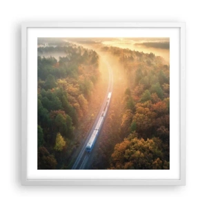 Poster in een witte lijst - Herfst reis - 50x50 cm