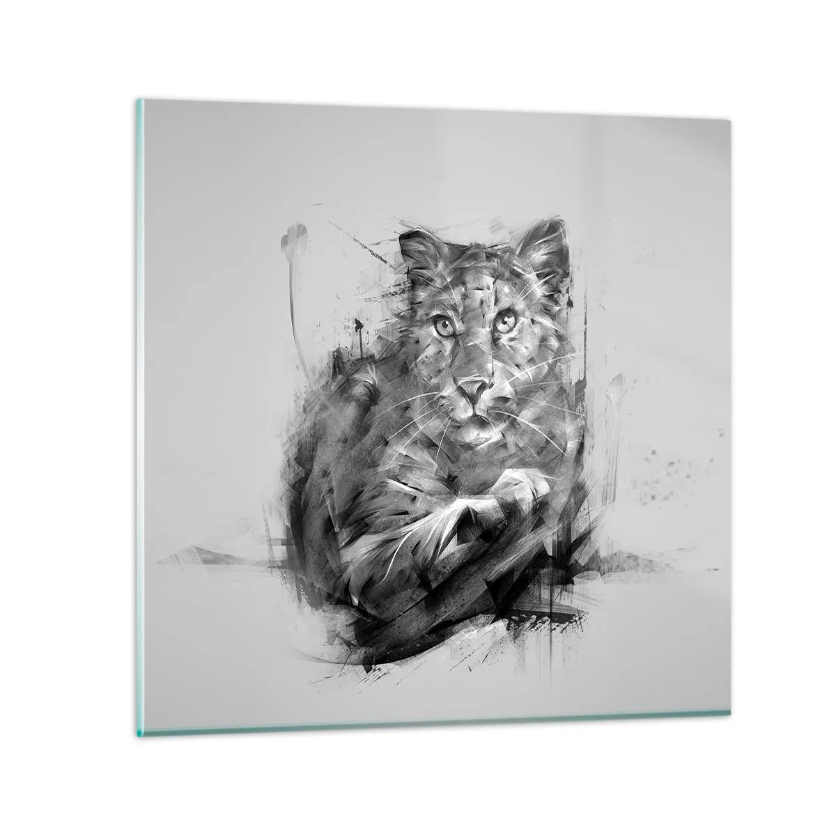 Schilderen op glas - Ja, ik luister aandachtig - 40x40 cm