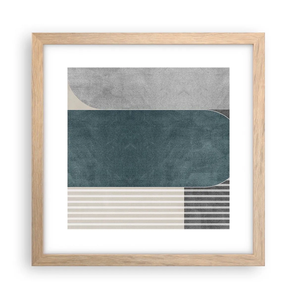 Een poster in een licht eiken lijst - Compositie op niveau - 30x30 cm