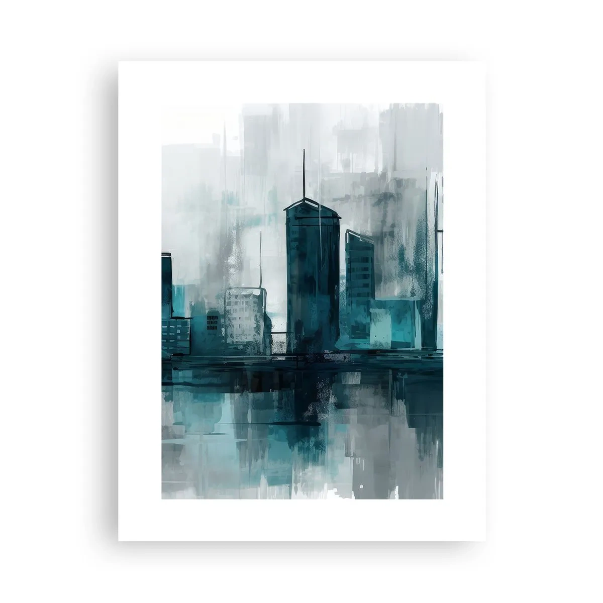 Poster - Een stad in de kleur van regen - 30x40 cm