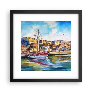 Poster in een zwarte lijst - Regenboogmiddag - 30x30 cm