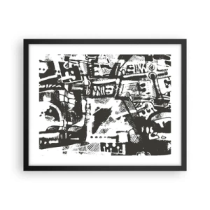 Poster in een zwarte lijst - Orde of chaos? - 50x40 cm