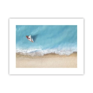 Poster - Op de grens van blauw en goud - 40x30 cm
