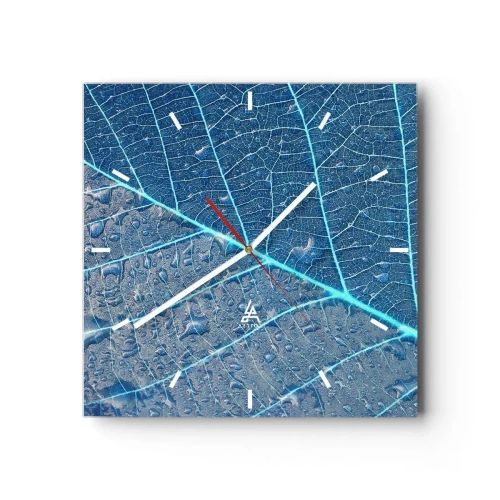 Wandklok - Klok - Leven in blauw - 30x30 cm