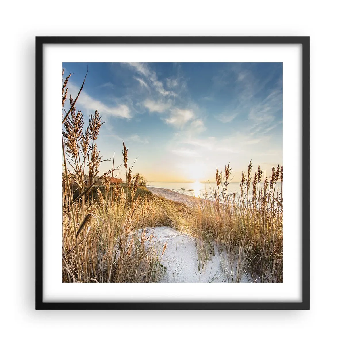 Poster in een zwarte lijst - Noord strand - 50x50 cm