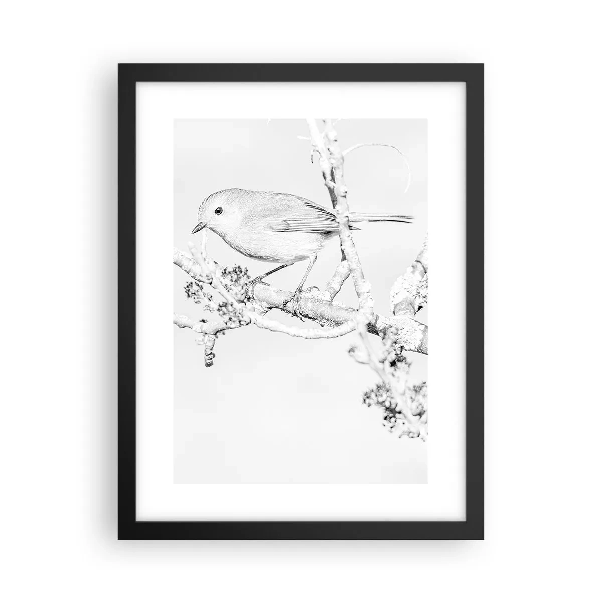 Poster in een zwarte lijst - Winterochtend - 30x40 cm