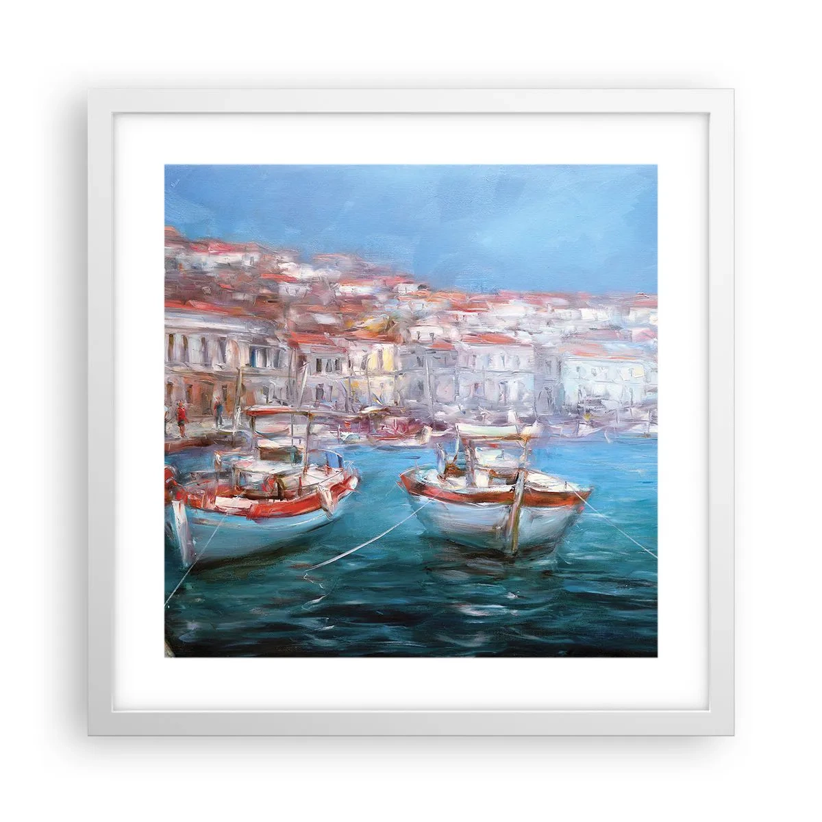 Poster in een witte lijst - Italiaanse baai - 40x40 cm
