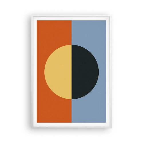 Poster in een witte lijst - Een compositie van warmte en koelte - 70x100 cm