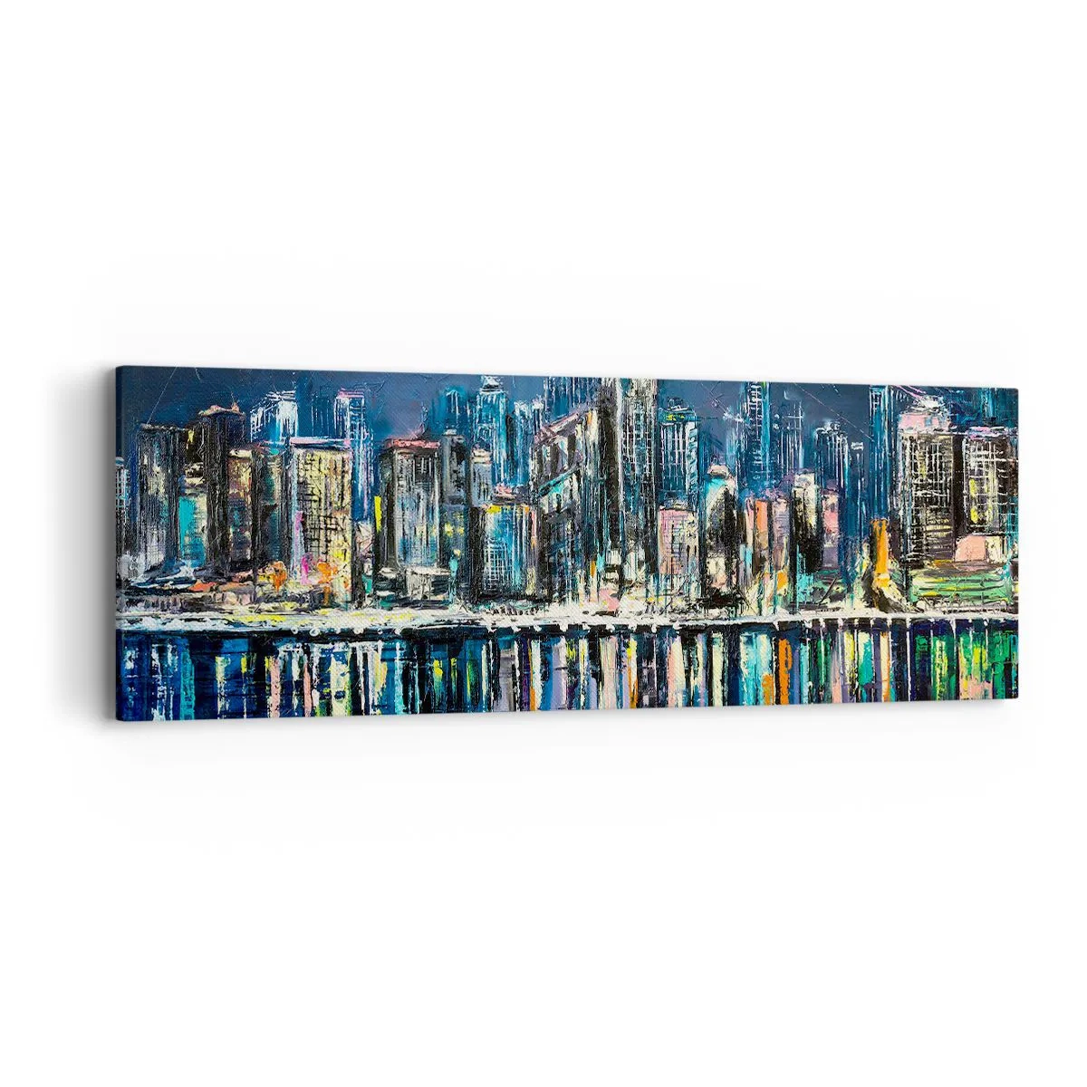 Schilderen op canvas - Cascade van lichten - 90x30 cm