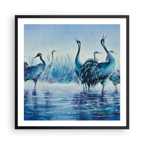 Poster in een zwarte lijst - Ochtendvergadering - 60x60 cm