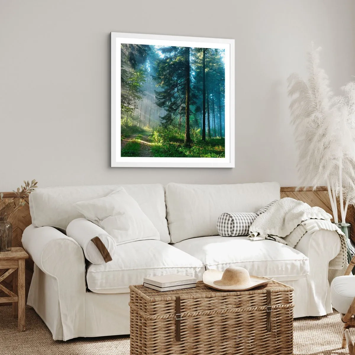 Poster in een witte lijst - Stralend in de ochtend - 50x50 cm