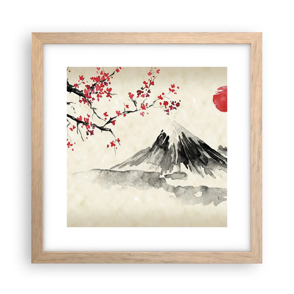 Een poster in een licht eiken lijst - Houd van Japan - 30x30 cm