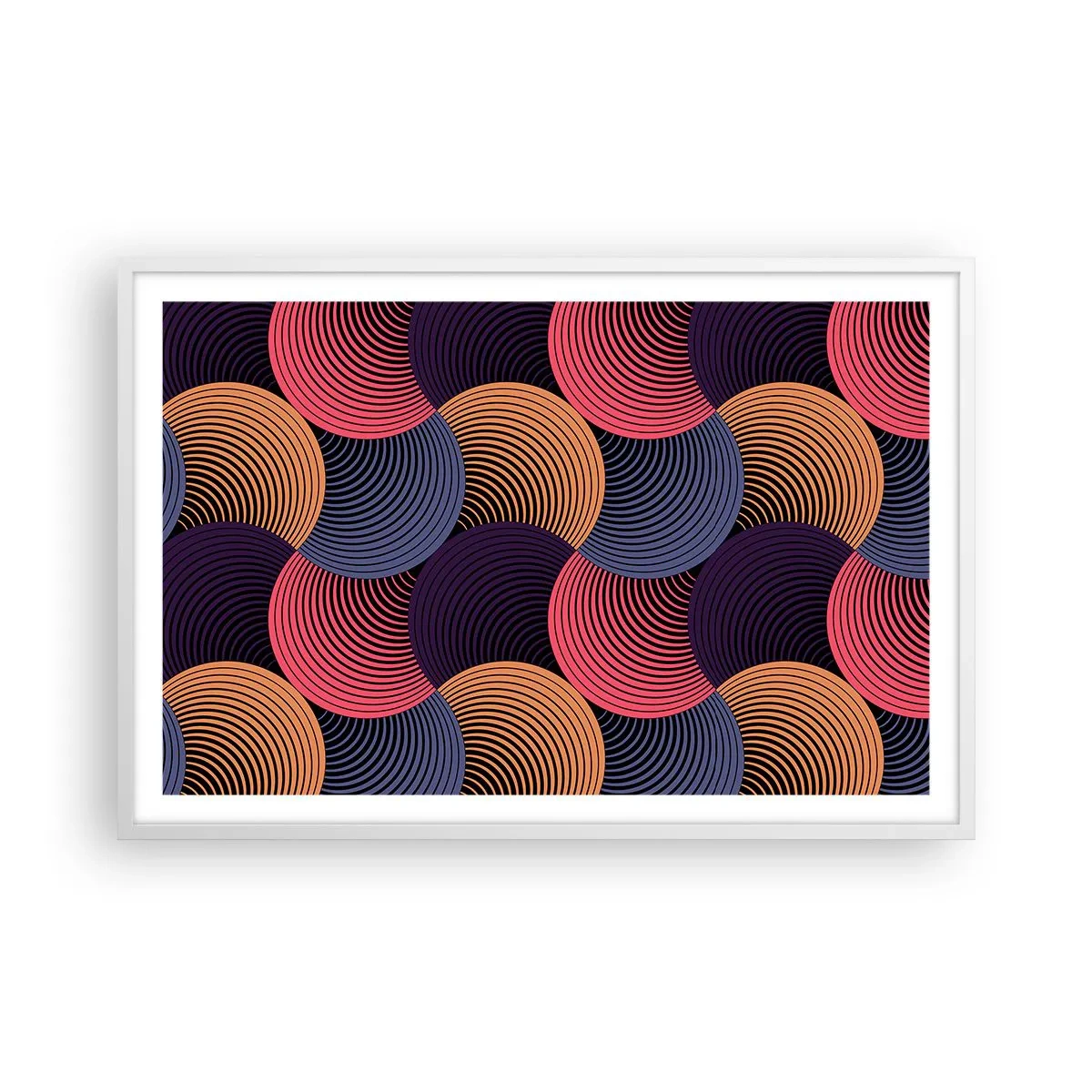 Poster in een witte lijst - In een cirkelvormig ritme - 91x61 cm