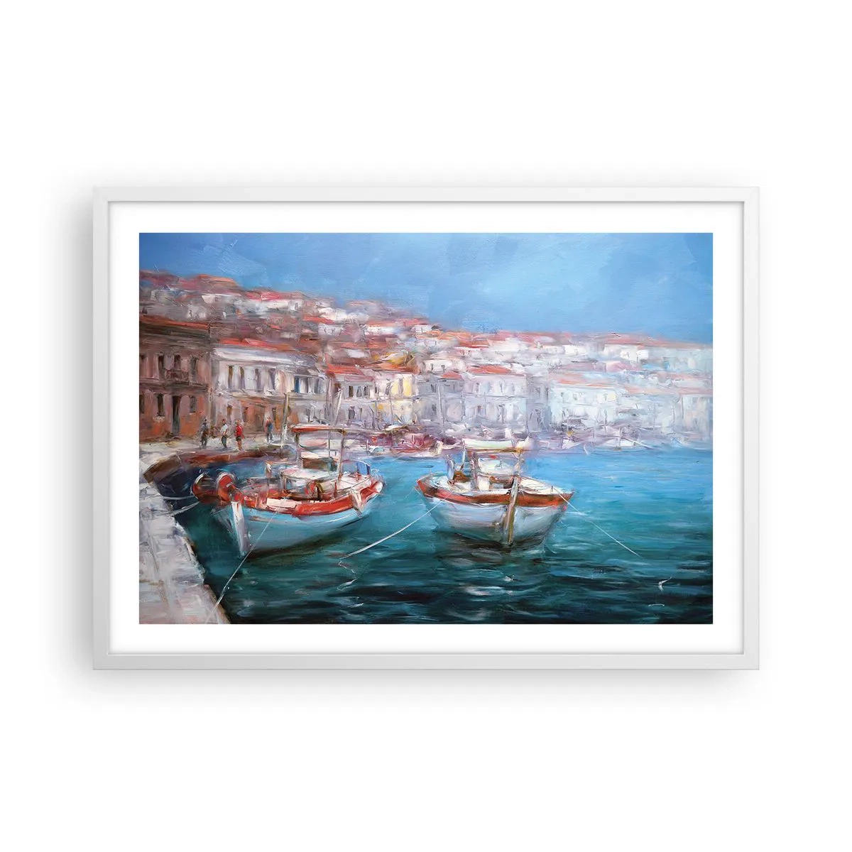 Poster in een witte lijst - Italiaanse baai - 70x50 cm