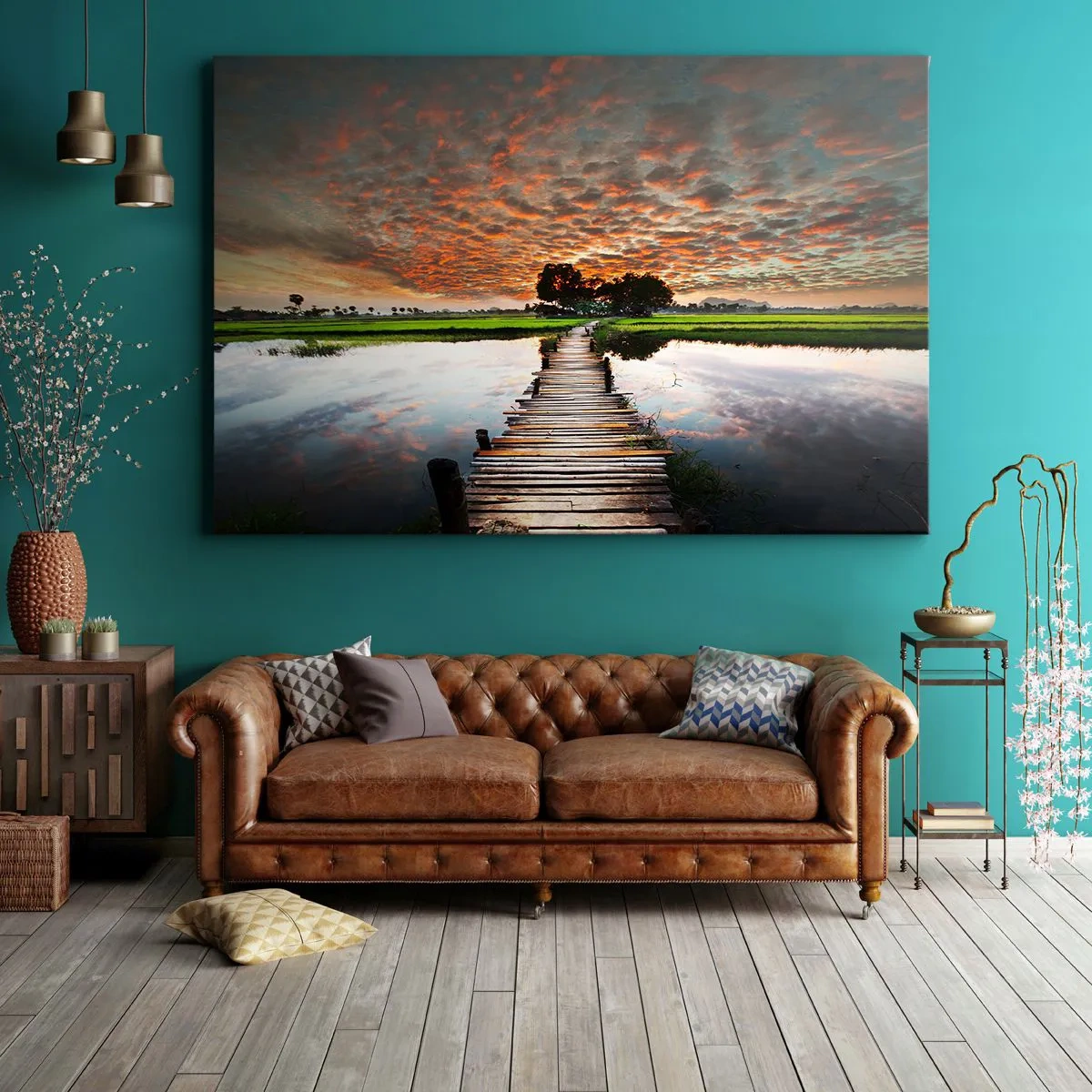 Schilderen op canvas - Strek je armen - ademen - 120x80 cm