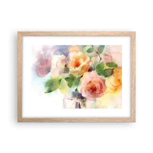 Een poster in een licht eiken lijst - Delicaat als aquarel - 40x30 cm