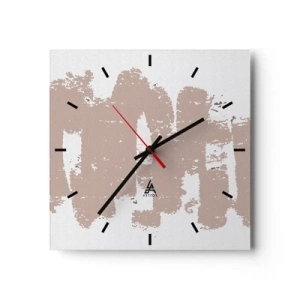 Wandklok - Klok - Abstractie in zachtroze - 30x30 cm