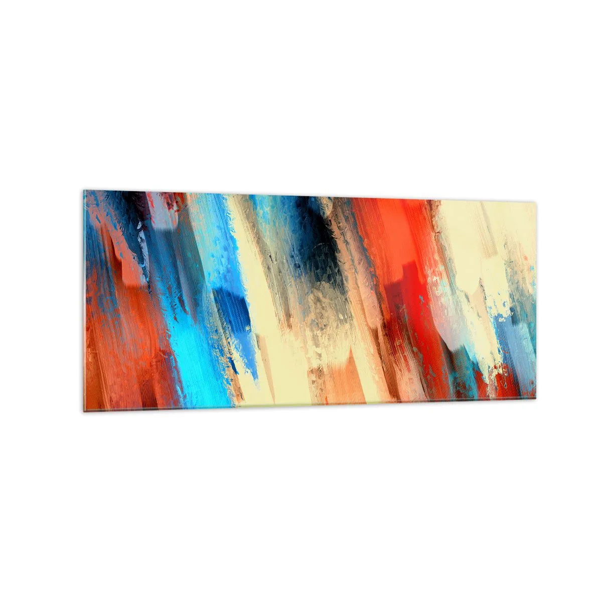 Schilderen op glas - Een cascade van kleuren - 120x50 cm