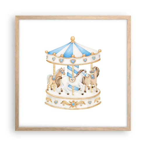 Een poster in een licht eiken lijst - Zoete jeugd - 50x50 cm