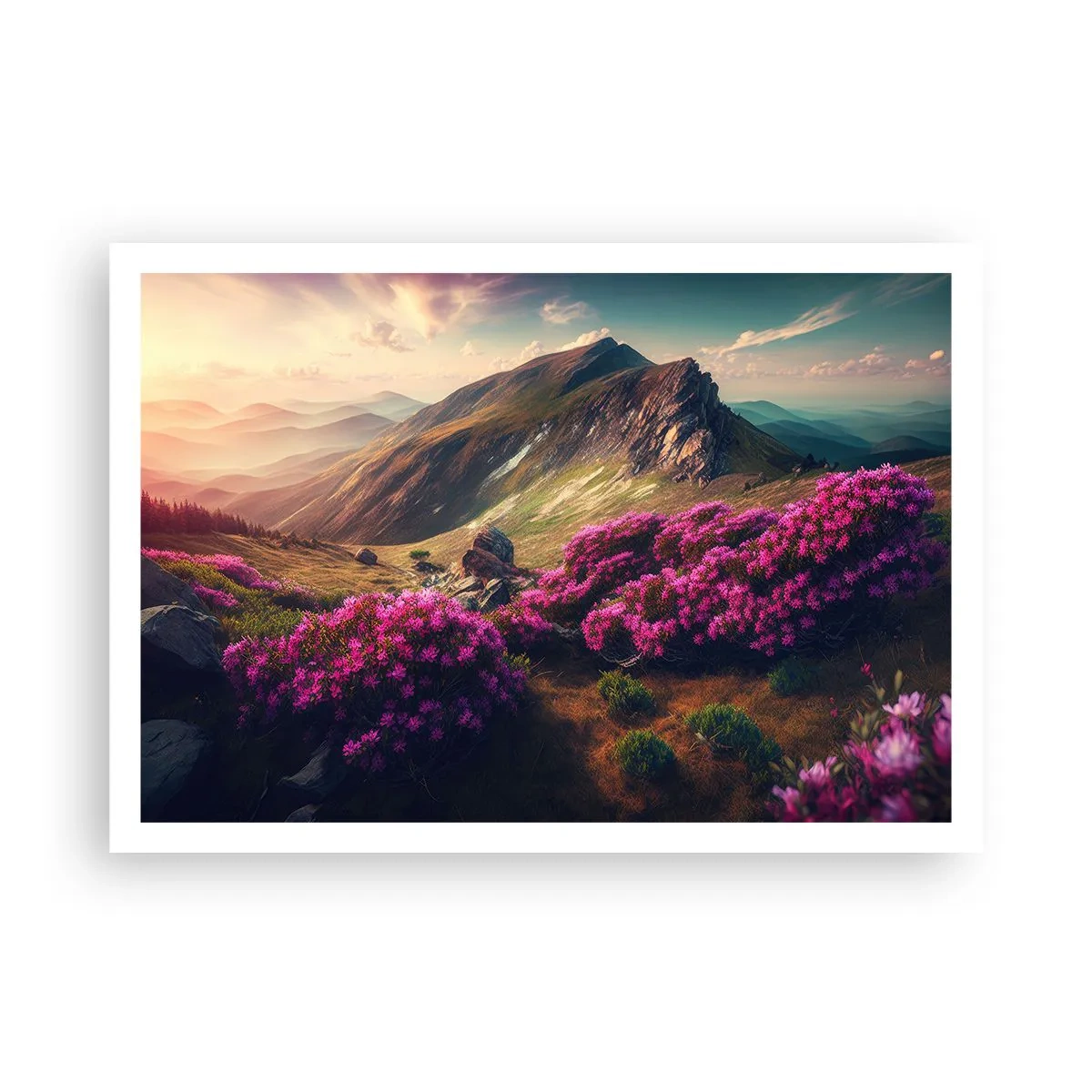 Poster - Zomer in de bergen - 100x70 cm