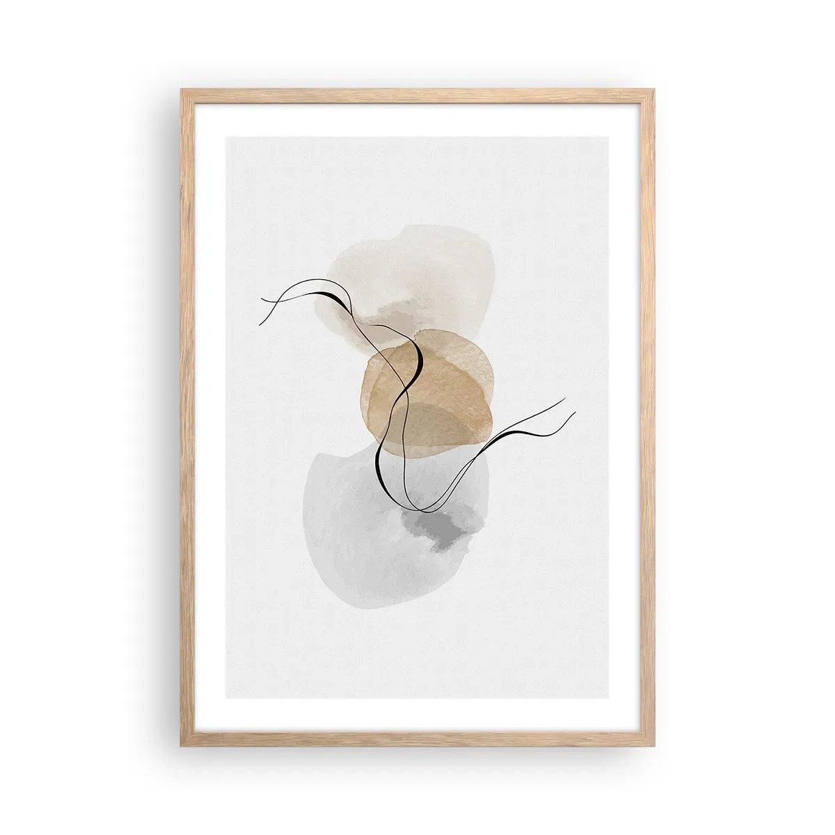 Een poster in een licht eiken lijst - Lucht kralen - 50x70 cm