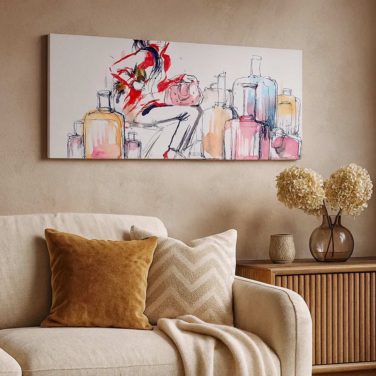 Schilderen op canvas - Laten we gaan zitten voor de reis - 30x30 cm