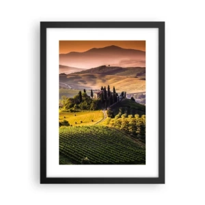 Poster in een zwarte lijst - Arcadia - het Toscaanse landschap - 30x40 cm