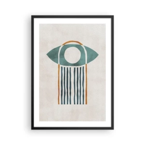 Poster in een zwarte lijst - Minimalistisch boho-oogsymbool - 50x70cm - Tekens en rituelen - Moderne wanddecoratie voor woonkamer en slaapkamer ARTTOR
