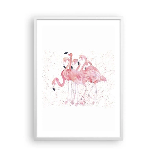 Poster in een witte lijst - Roze ensemble - 50x70 cm