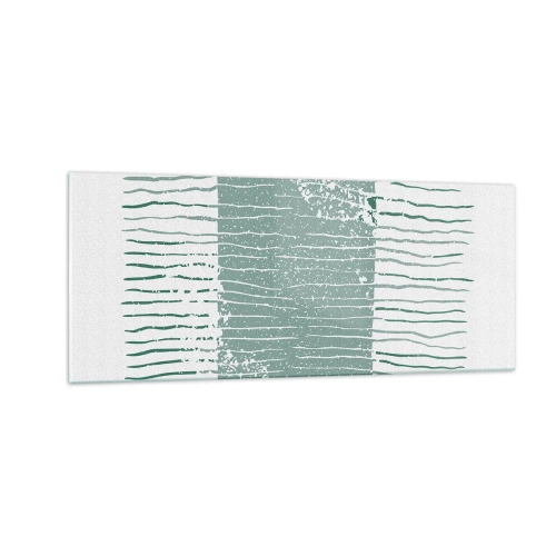 Schilderen op glas - Mariene abstractie - 100x40 cm