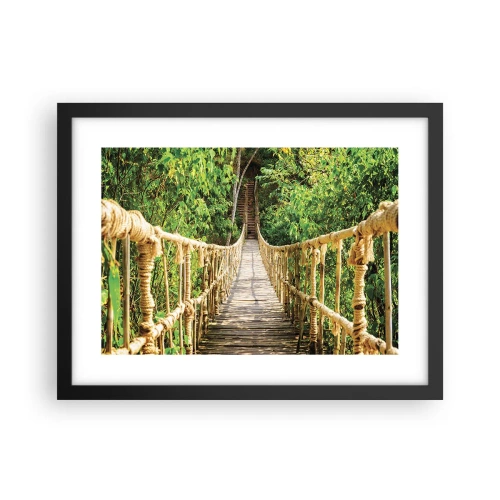 Poster in een zwarte lijst - Opgeschort in het groen - 40x30 cm