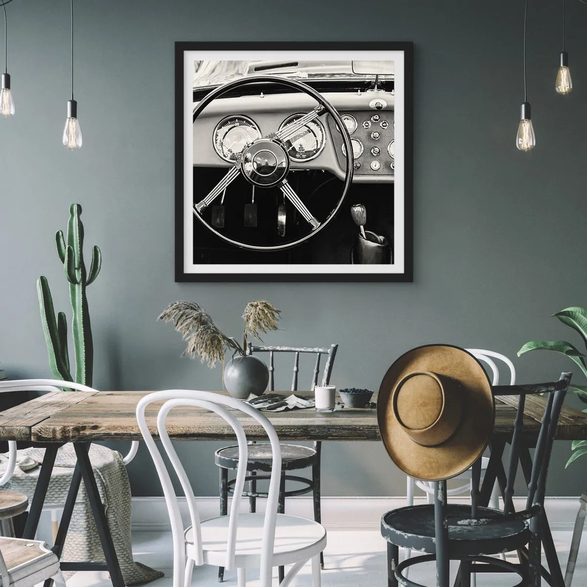 Poster in een zwarte lijst - De droom van een verzamelaar - 50x50 cm