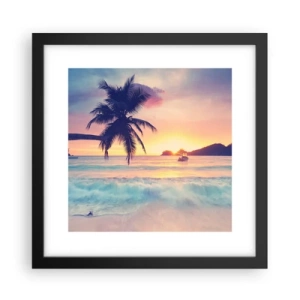 Poster in een zwarte lijst - Een avond aan de baai - 30x30 cm