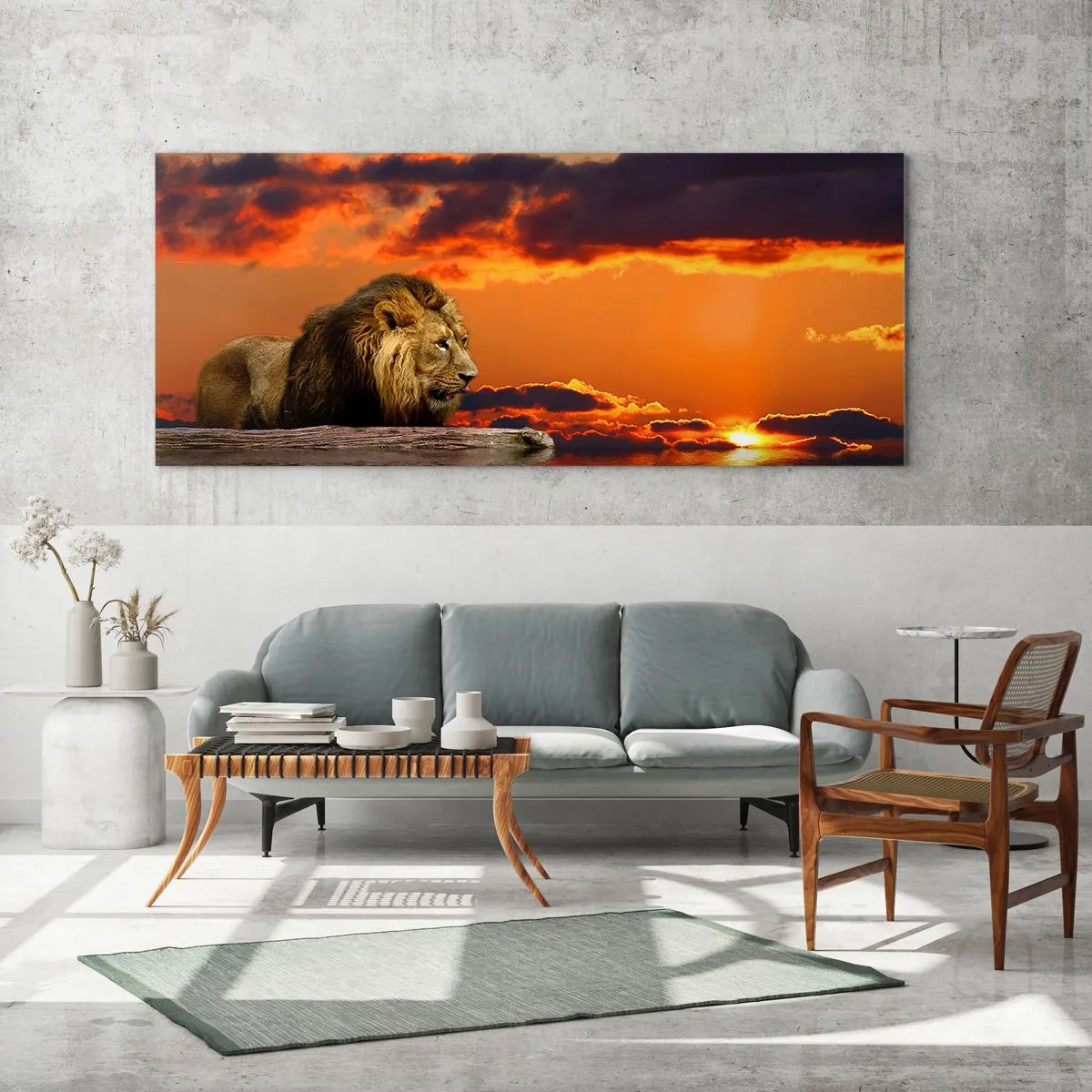 Schilderen op glas - Koning van de natuur - 90x30 cm