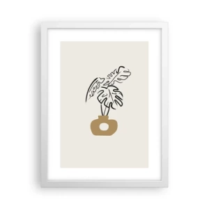 Poster in een witte lijst - Monstera – huisdecoratie - 30x40 cm