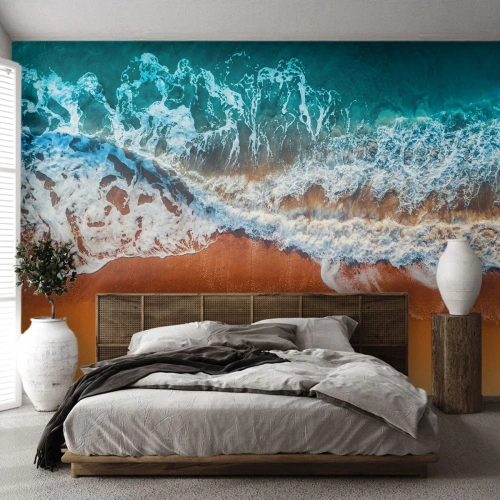 Fotobehang Standard Eco - Altijd hand in hand - Landschap, Zee, Strand - 300x210 cm